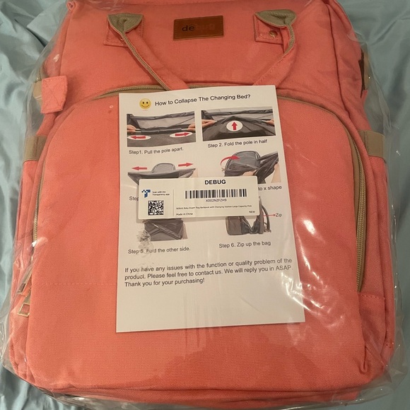 Debug Baby Pink Diaper Bag Backpack